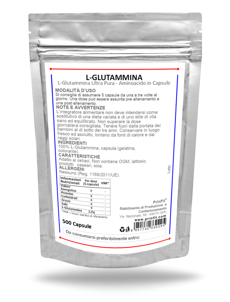 Clicca per ingrandire L-Glutammina Capsule 500